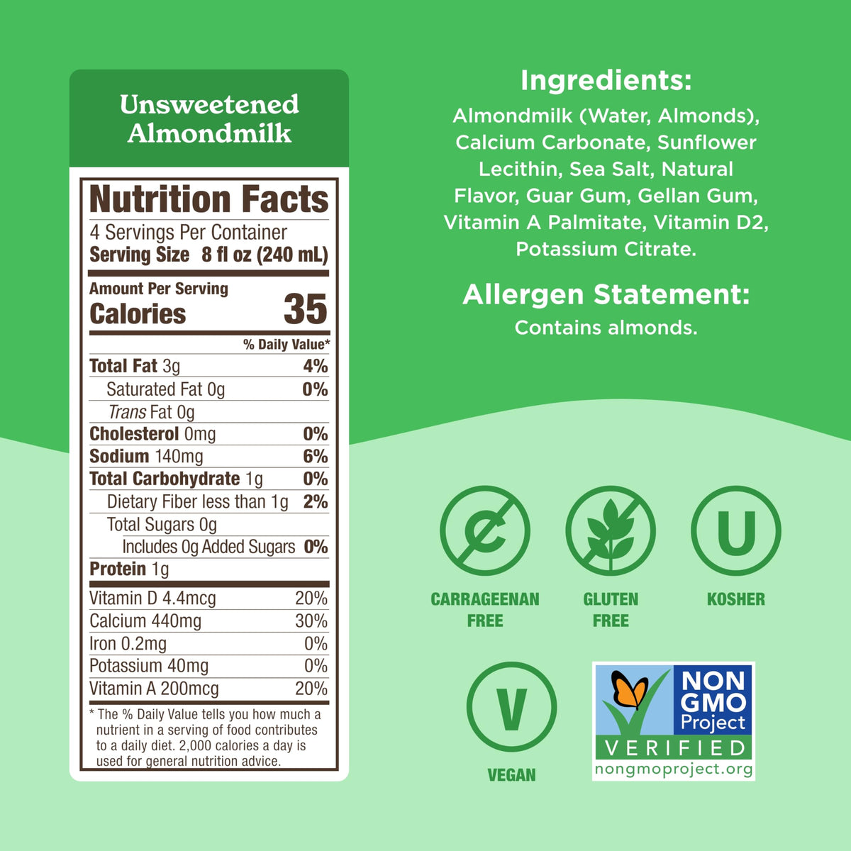Califia Farms Unsweetened / 32 Fl Oz (Pack of 6) / Unsweetened Almondmilk Almond Milk