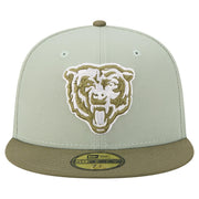 Men's Light Green/Olive Chicago Bears Color Pack 59FIFTY Fitted Hat by New Era – 7 7/8, 100% Polyester, Chicago Bears, Light Green, Model NFL F26 2T Color Pack 59FIFTY