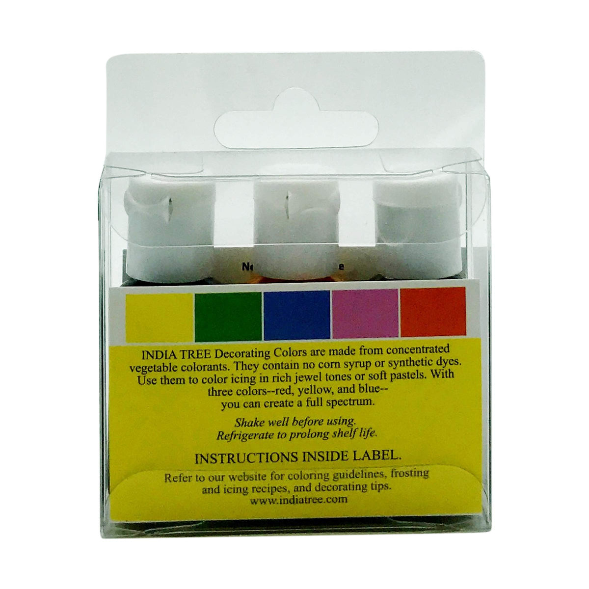 Natural Decorating Color, 2.5 Ounce by India Tree – 0.75 Ounce (Pack of 3), Yellow,Blue,Red, Pack of 3, Model 0734865909504