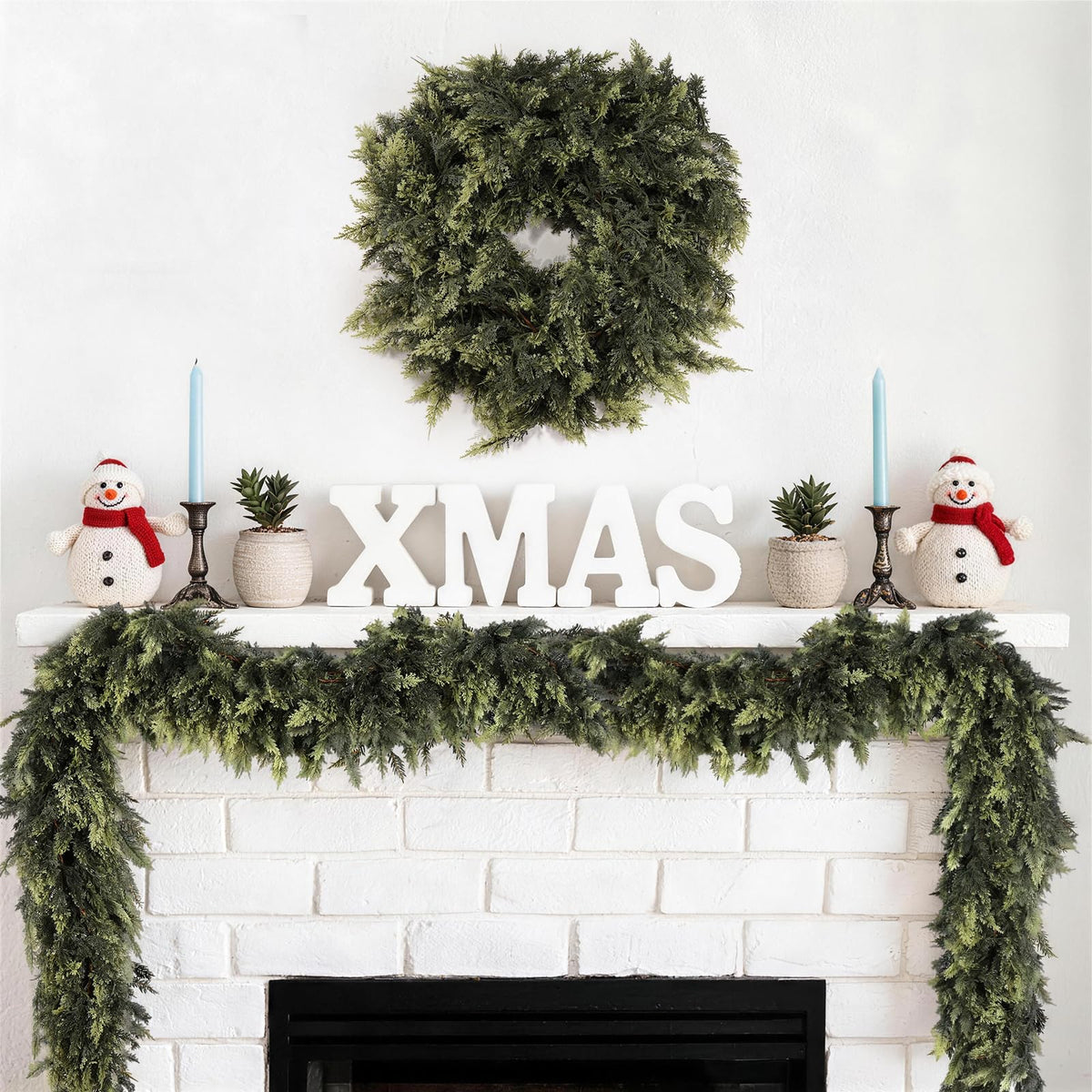 Stylisht Cedar Christmas Garland, 9FT, Green