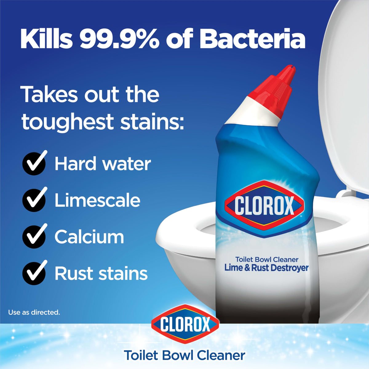 Toilet Bowl Cleaner Lime & Rust Destroyer by Clorox – 24 Fl Oz (Pack of 1), gel, Blue, Pack of 12, Model 00275