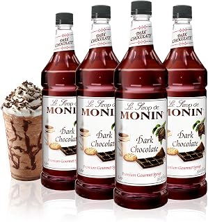 Monin Dark Chocolate, 48-Ounce Packages (Pack of 4)