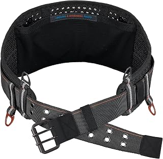 Ergodyne 5557 Padded Tool Belt, Tool Tethering Attachment Points, Extra Wide 7 inch Padding, Use with Suspenders & Harnesses