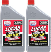 Lucas Oil 11100 Engine Oil Stop Leak Top Off Additive - 1 Quart (Pack of 2)