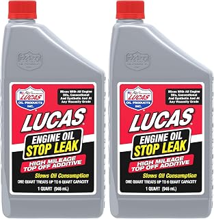 Lucas Oil 11100 Engine Oil Stop Leak Top Off Additive - 1 Quart (Pack of 2)