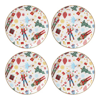 Lenox Nutcracker Ballet Appetizer Plates, Porcelain Set of 4, Multicolor