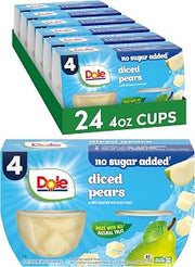Dole Fruit Bowls No Sugar Added Snacks, Diced Peaches 4oz 24 Cups, Gluten & Dairy Free, Bulk Lunch Snacks for Kids & Adults
