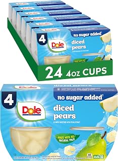Dole Fruit Bowls No Sugar Added Snacks, Diced Peaches 4oz 24 Cups, Gluten & Dairy Free, Bulk Lunch Snacks for Kids & Adults