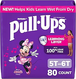 Pull-Ups Girls' Potty Training Pants, Size 5T-6T, 80 Count