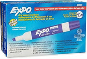 EXPO Low-Odor Dry-Erase Markers, Chisel Point, Purple, Pack Of 12