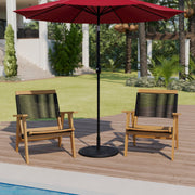 Kona Universal Cement Umbrella Base by Flash Furniture – 19.25", Steel, Plastic, Cement, Bronze, Model GM-UB19-BRNZ-GG