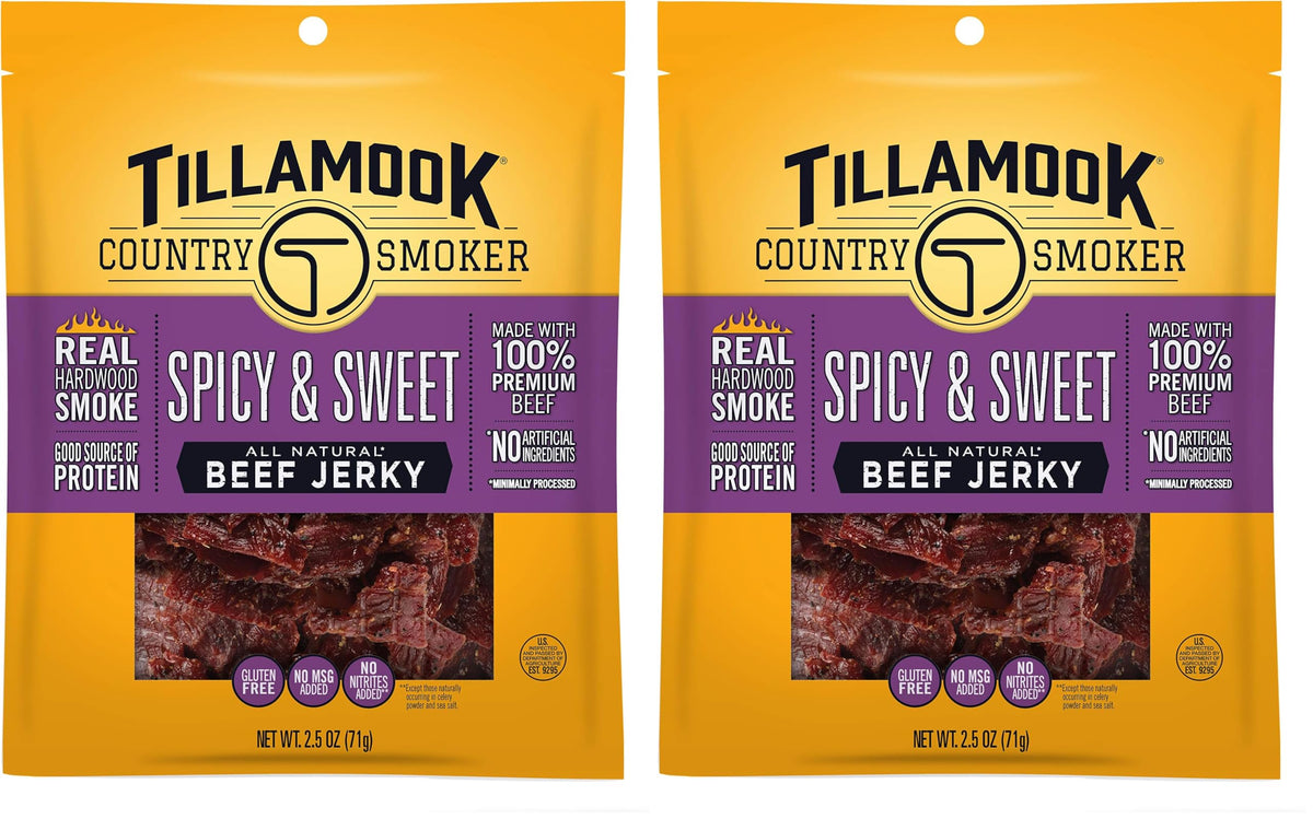 TILLAMOOK COUNTRY SMOKER Spicy & Sweet / 2.5 Ounce (Pack of 2) / 1 Jerky