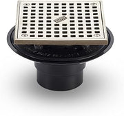 Zurn FD2254-AB2-S5 ABS Square Shower Drain with 5" Square Nickel Head Assembly, 2"