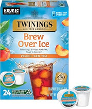 Twinings Brew Over Ice Unsweetened Peach Blk Iced Tea K-Cups 24 CT (1 Pack)