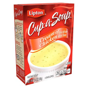 Lipton Cup-a-Soup Instant Soup For a Warm Cup of Soup Cream of Chicken Only 70 Calories Per Serving by SOUP SECRETS – 2.4 Ounce (Pack of 12), Cream of Chicken, Model 01481