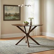 Roundhill Furniture Arnott Round Dining Table, Walnut Finish