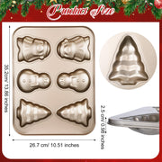 Blushtier Christmas Cake Pan, Aluminum Fluted Mold, Gold 2 Pack