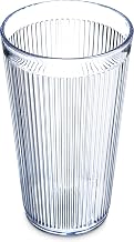 Carlisle FoodService Products Crystalon Stack-All Stackable Tumbler Plastic Tumbler with Ribbed Texture for Restaurants, Catering, Kitchens, Plastic, 16.5 Ounces, Clear, (Pack of 48)