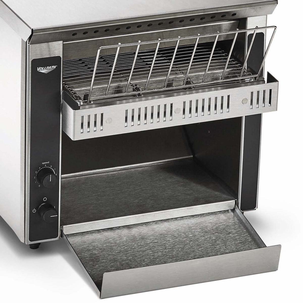 Horizontal Conveyor Toaster by Vollrath – 14-3/16" x 14-1/2" x 16-1/2", Stainless Steel, Silver, Model CT2H-120250