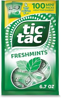 Tic Tac Freshmints, Bulk Bag with 100 Mini Packs (4 Mints each), Share-Size, On-the-Go Mints, 6.7 oz (Pack of 10)