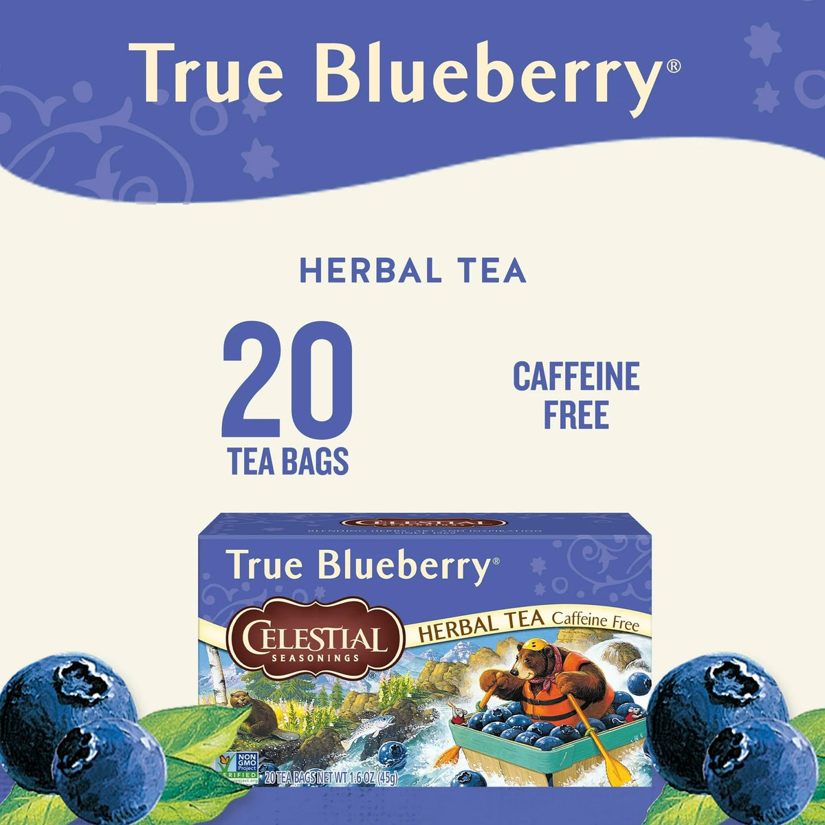 Celestial Seasonings Blueberry / 20 Count (Pack of 3) / 3 Herbal