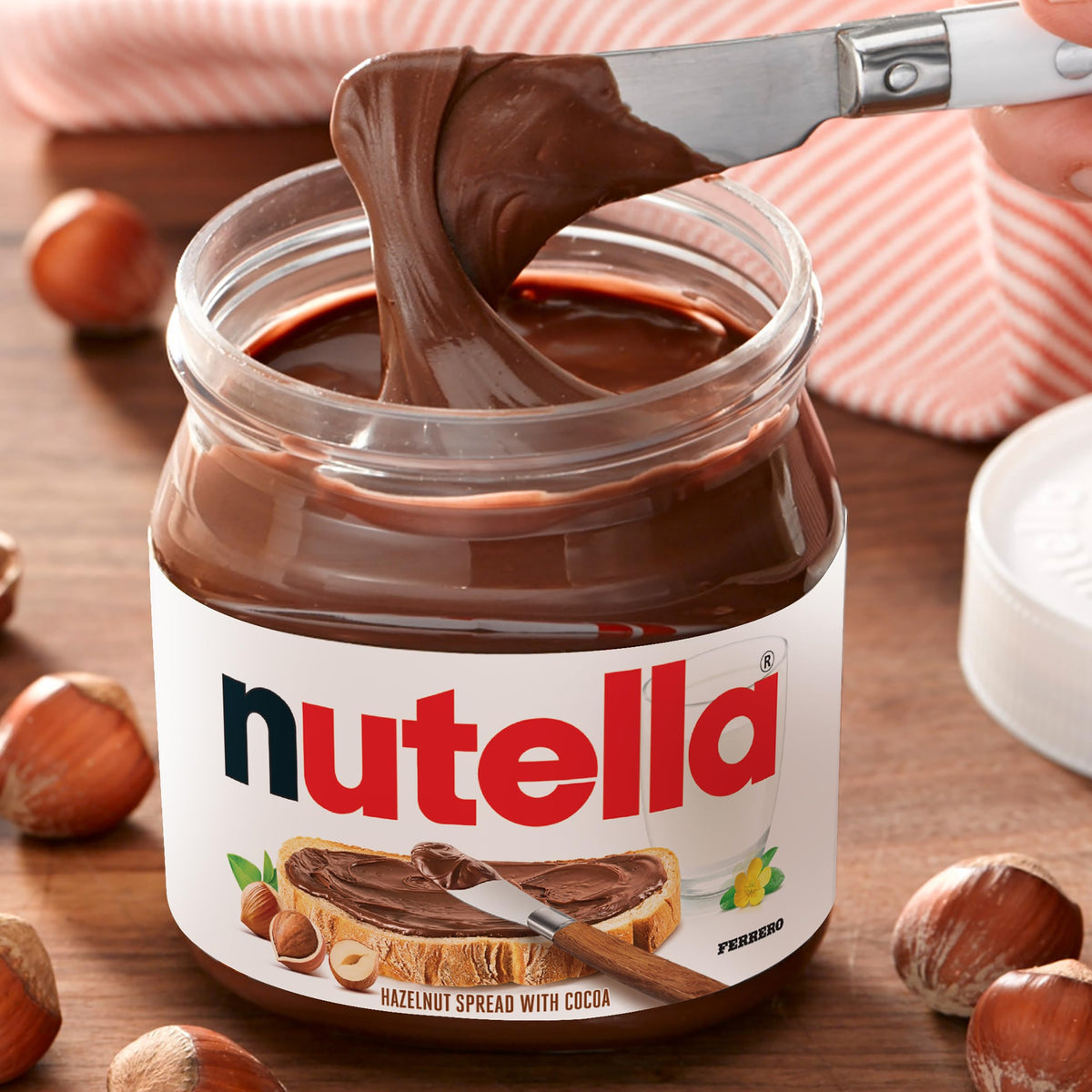 Hazelnut with Cocoa Spread by Nutella – 7.7 Ounce (Pack of 2), Brown, Pack of 2, Model 009800802203