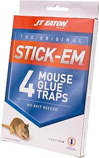 JT Eaton Stick-Em Compact Mouse Glue Trap, Indoor, Case of 24