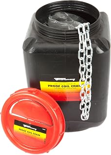 Forney 70410 Proof Coil Chain, Grade 30 Zinc Plated, 3/16-Inch-by-250-Feet