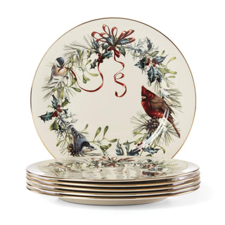 Lenox Winter Greetings Porcelain Dinner Plates, 10.75 Inch, Set of 6