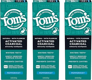 Tom's of Maine Activated Charcoal Fluoride Toothpaste, 3 Pack, 4 oz