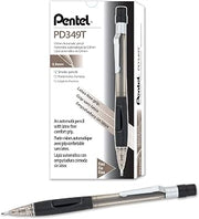 Pentel Quicker Clicker Mechanical Pencil (0.9mm) Transparent Black Barrel, Box of 12 (PD349TA)