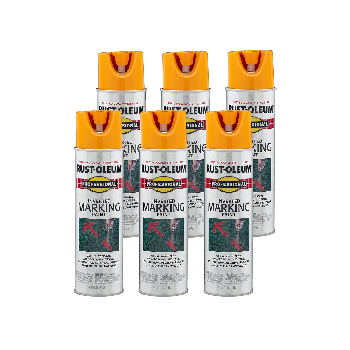 Rust-Oleum 15 Ounce (Pack of 6) / Caution Yellow / 1 Spray Paint