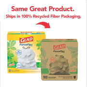 ForceFlex Tall Kitchen Trash Bags by Glad – 110 Count (Pack of 1), 13.0 gallons, Plastic, White, Model 79114