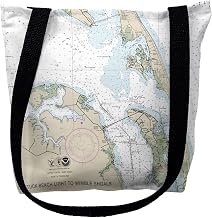 Betsy Drake TY12204M 16 x 16 in. Manteo North Carolina Nautical Map Tote Bag - Medium
