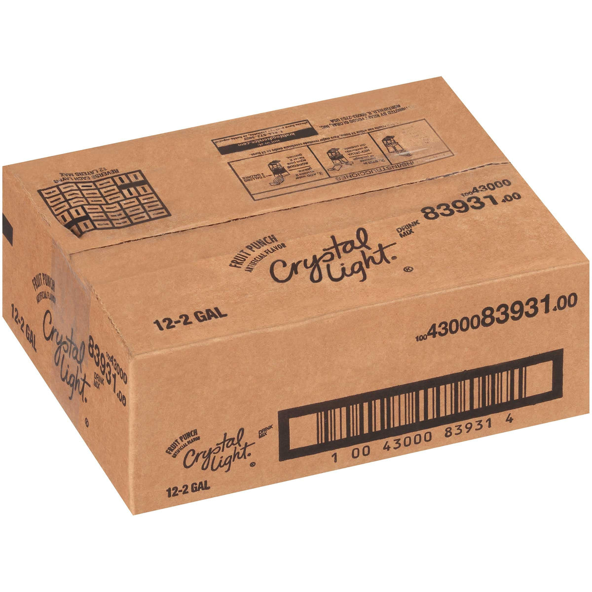 Fruit Punch 12 Envelopes Per Case - Each Makes 2 Gallons by Crystal Light – 8 Ounces, Pack of 12, Model 83931