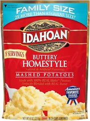 Idahoan Buttery Homestyle Mashed Potatoes Family Size 8 oz. (Pack of 12)