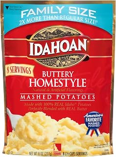 Idahoan Buttery Homestyle Mashed Potatoes Family Size 8 oz. (Pack of 4)