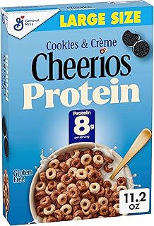 Cheerios Protein Cereal, Cookies & Crème, 8g Protein, Large Size, 11.2 oz