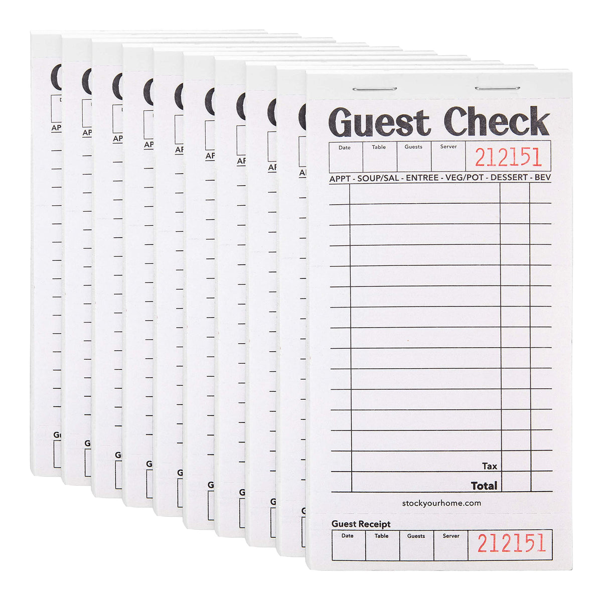 Stock Your Home 10 Pack / Black/White / 10 Guest Checks