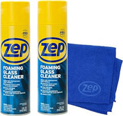 Zep Foaming Glass Cleaner 19 oz (2 Units) & Microfiber Rag - ECBD028