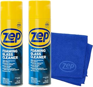 Zep Foaming Glass Cleaner 19 oz (2 Units) & Microfiber Rag - ECBD028