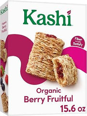 Kashi Breakfast Cereal, Vegan Protein, Organic Fiber Cereal, Berry Fruitful, 15.6oz Box (1 Box)