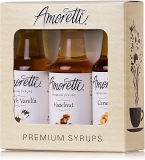 Amoretti Premium Classic Syrups 50ml 3 Pack (French Vanilla, Caramel, Hazelnut), 1.69 Fl Oz (Pack of 3)