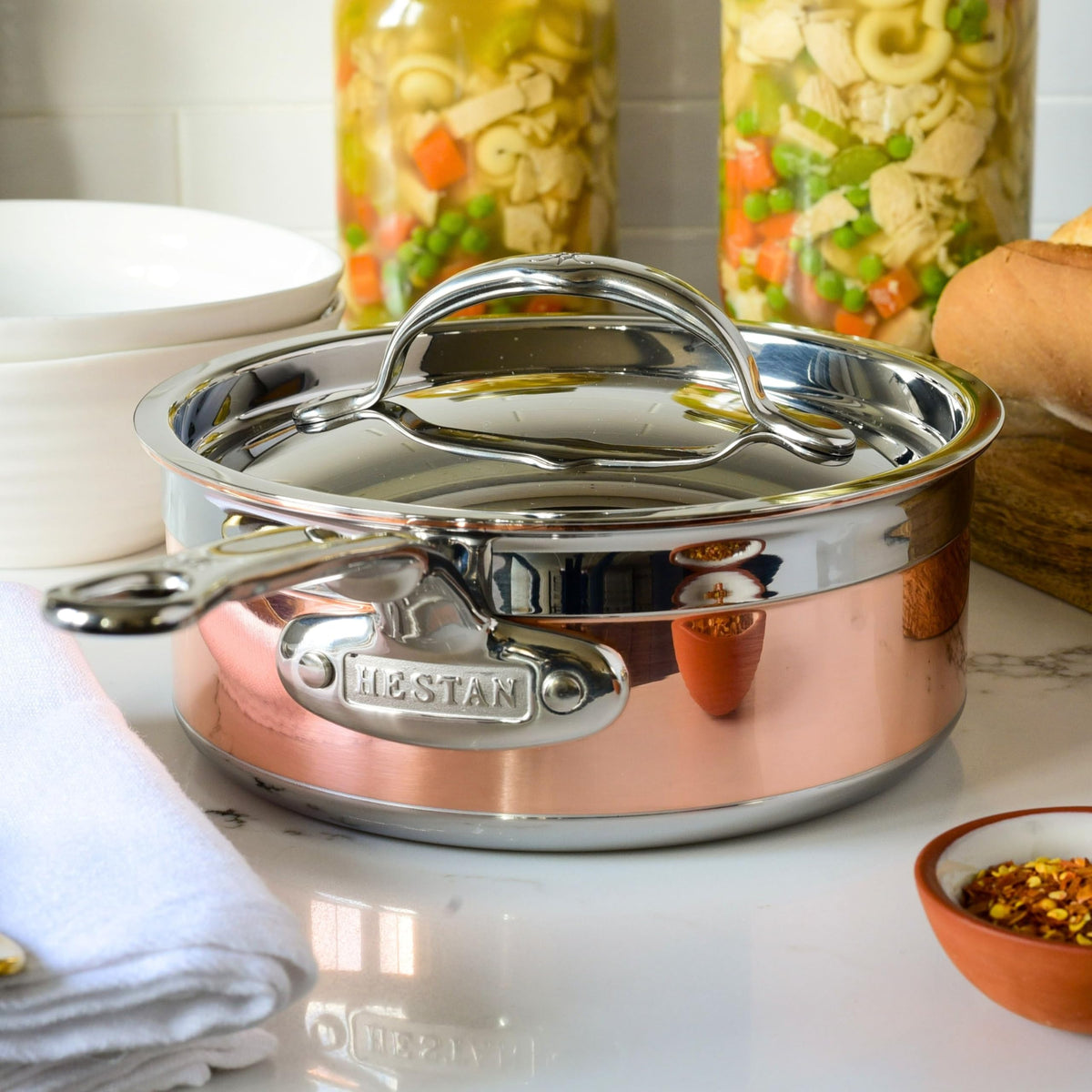CopperBond Collection - 100% Pure Copper Sauce Pan by Hestan – 2 Quarts, Copper, Model 31594