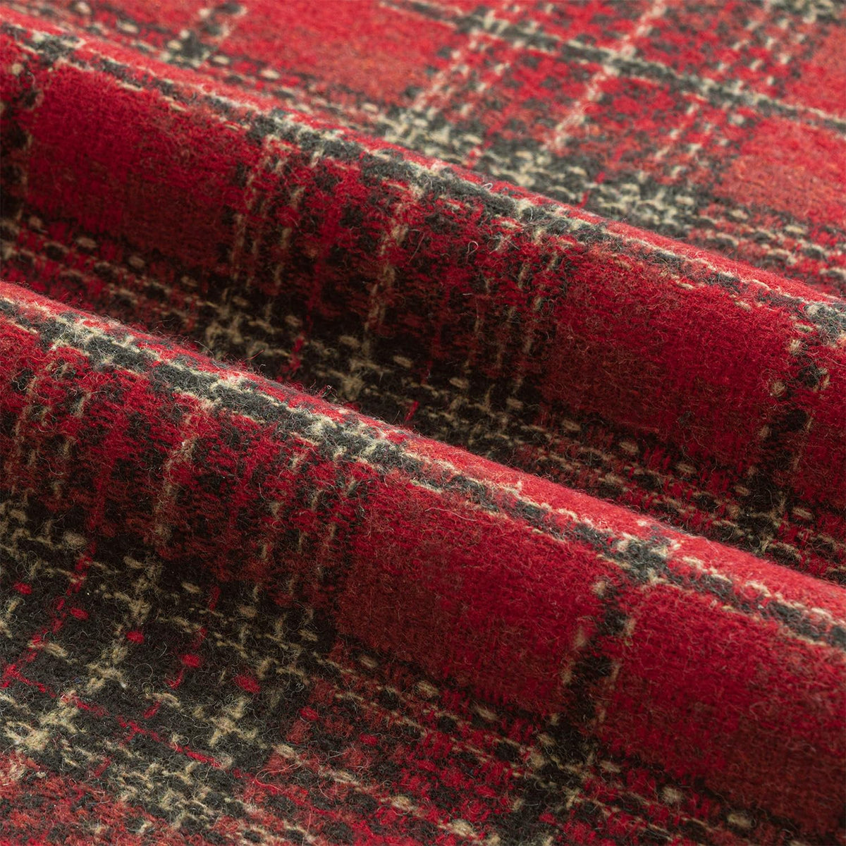 Miulee Plaid Cushion Covers, 18 x 18 Inches, Red