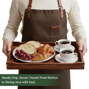 Plusinthebox Acacia Wood Serving Tray, 16.9 x 12 Inch, Natural