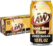 A&W Root Beer Float Zero Sugar Soda, 12 fl oz cans, 12 pack