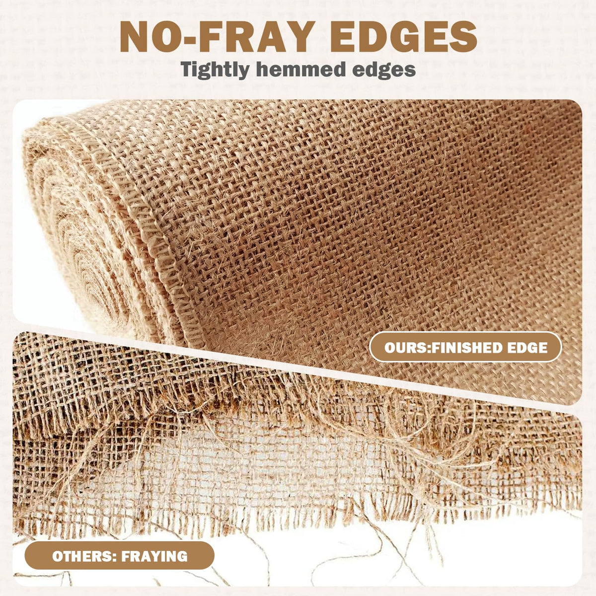 Topdiaos Burlap Table Runner, 12 x 10 Yard Roll, Brown