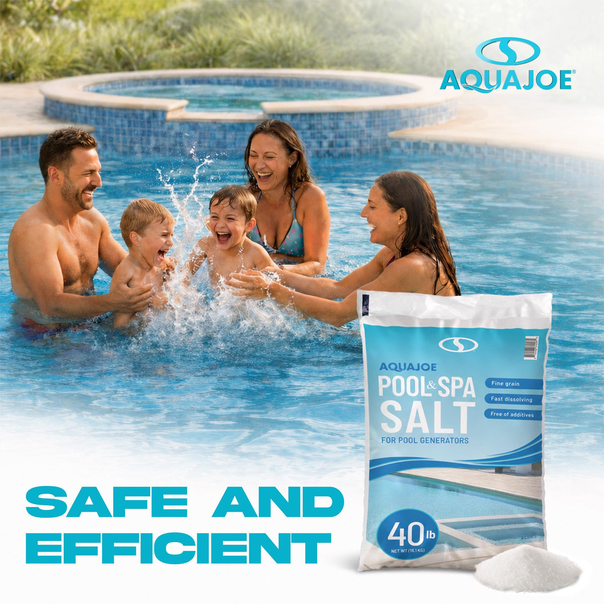 10 Pack 40 Lb Fast Dissolving Pool Spa Salt Chlorine Generators AJ-PS by Aqua Joe – 10 Pack, White, Pack of 10, Model 10 x AJ-PS40
