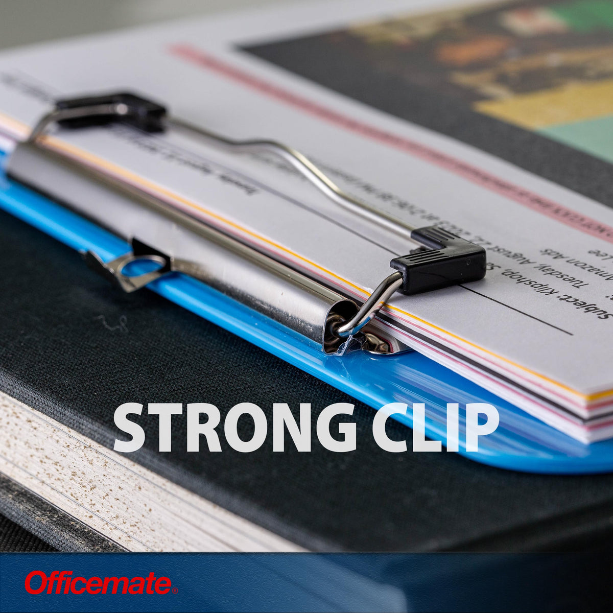 Plastic Clipboard by Officemate – 4 1/4" x 5 3/4" x 5", Plastic, Blue, Model OIC83048